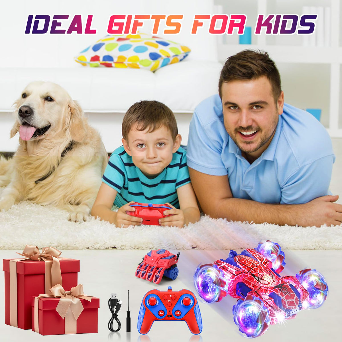 Punieayi Gesture Sensing RC Car remote uses AA and AAA batteries