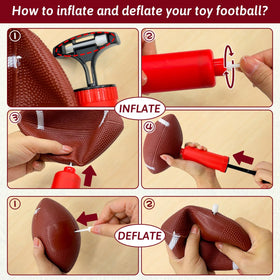 Punieayi pump for inflating footballs, quick setup.