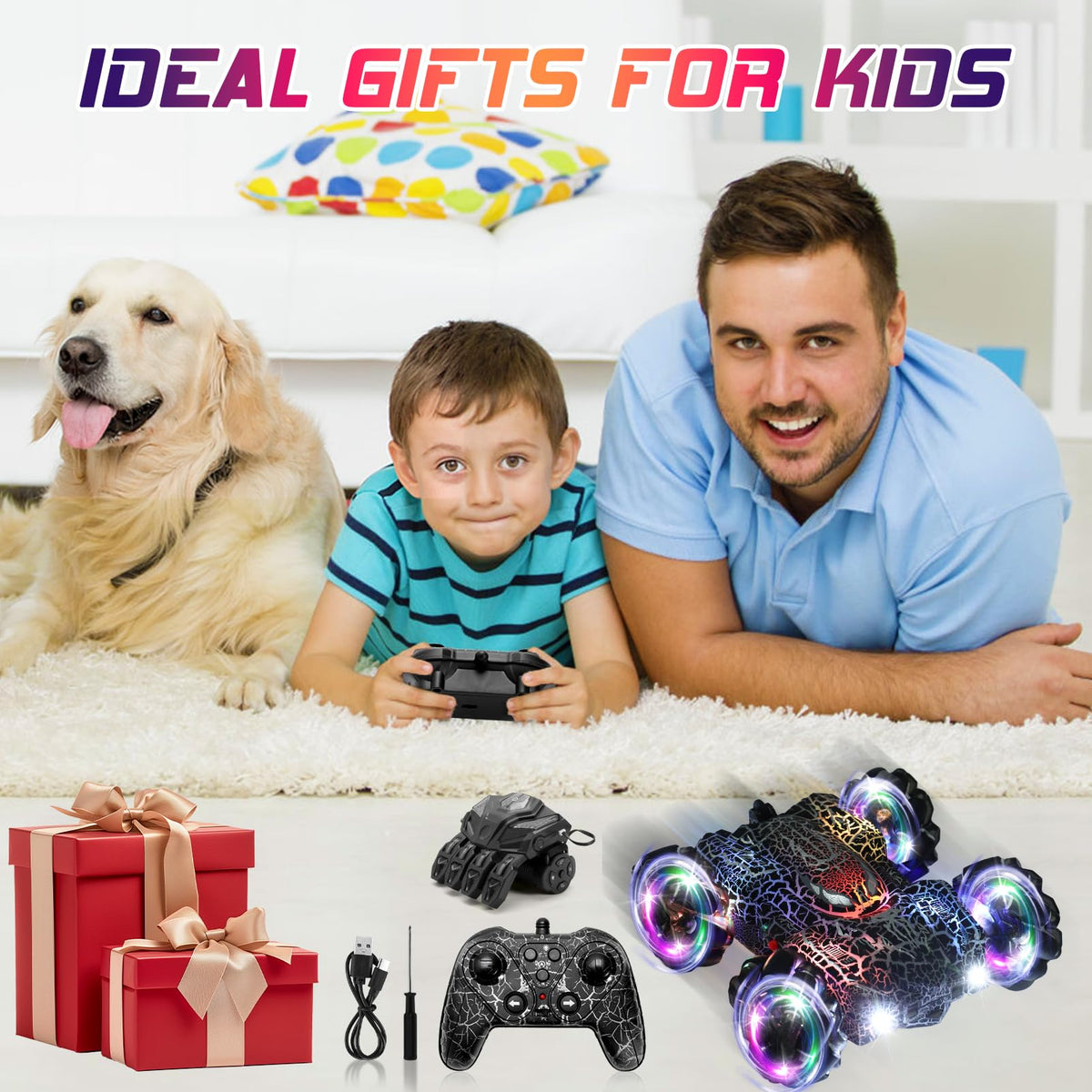 Punieayi rechargeable spider toy car for extended play sessions.