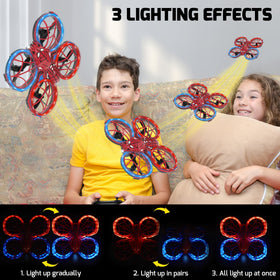 Punieayi Spider Mini Drone 360 Flips showcase dynamic aerial tricks for kids.