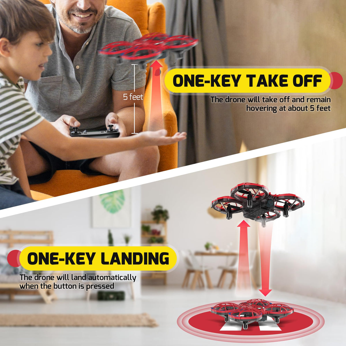 Punieayi Spider Mini Drone Propeller Guards protect hands during playful crashes.