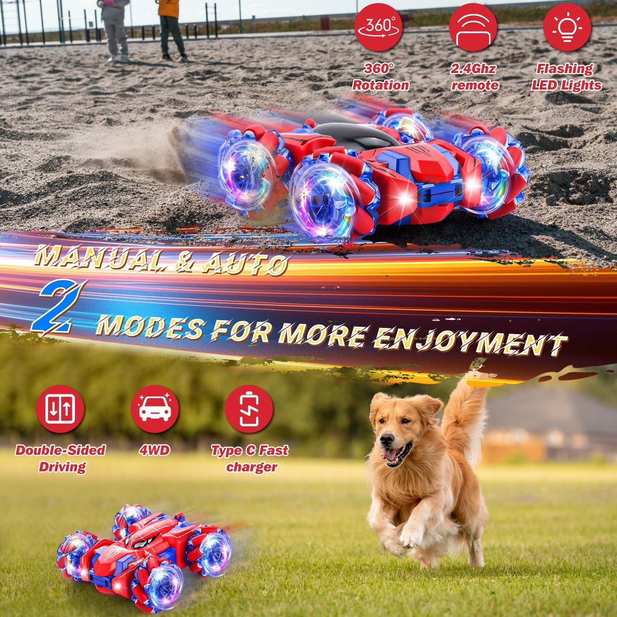 Punieayi Spider RC Car operates on 2.4GHz anti-interference channel