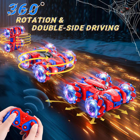 Punieayi Spider RC Car performing a 360-degree rotation stunt