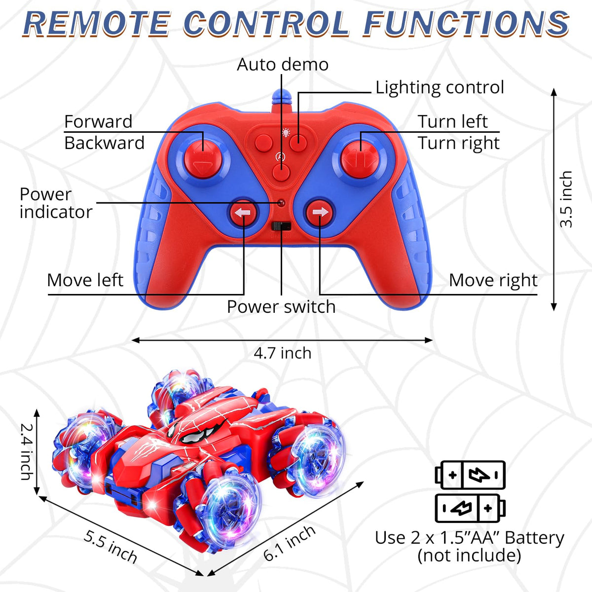 Punieayi Spider RC Car durable chassis handles drops