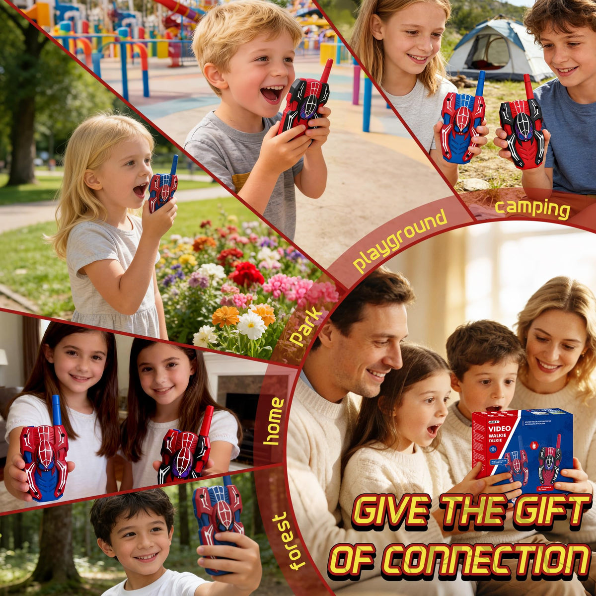 Punieayi Spider video walkie talkie gift-ready packaging for birthdays.