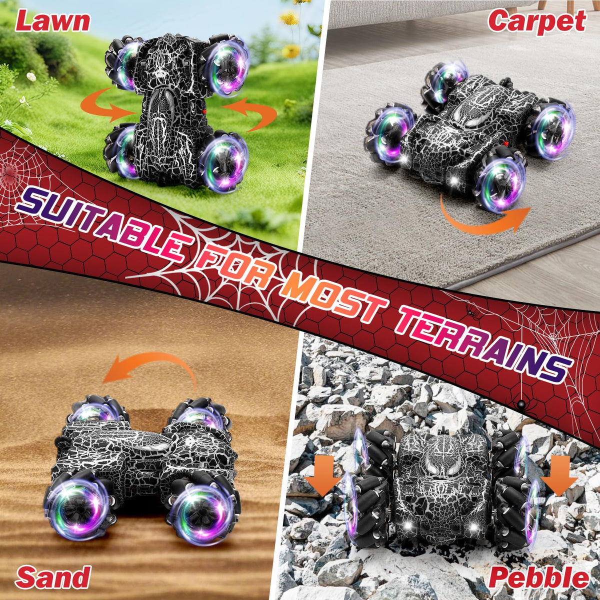 Punieayi whole-body LED lights highlight stunts and flips.