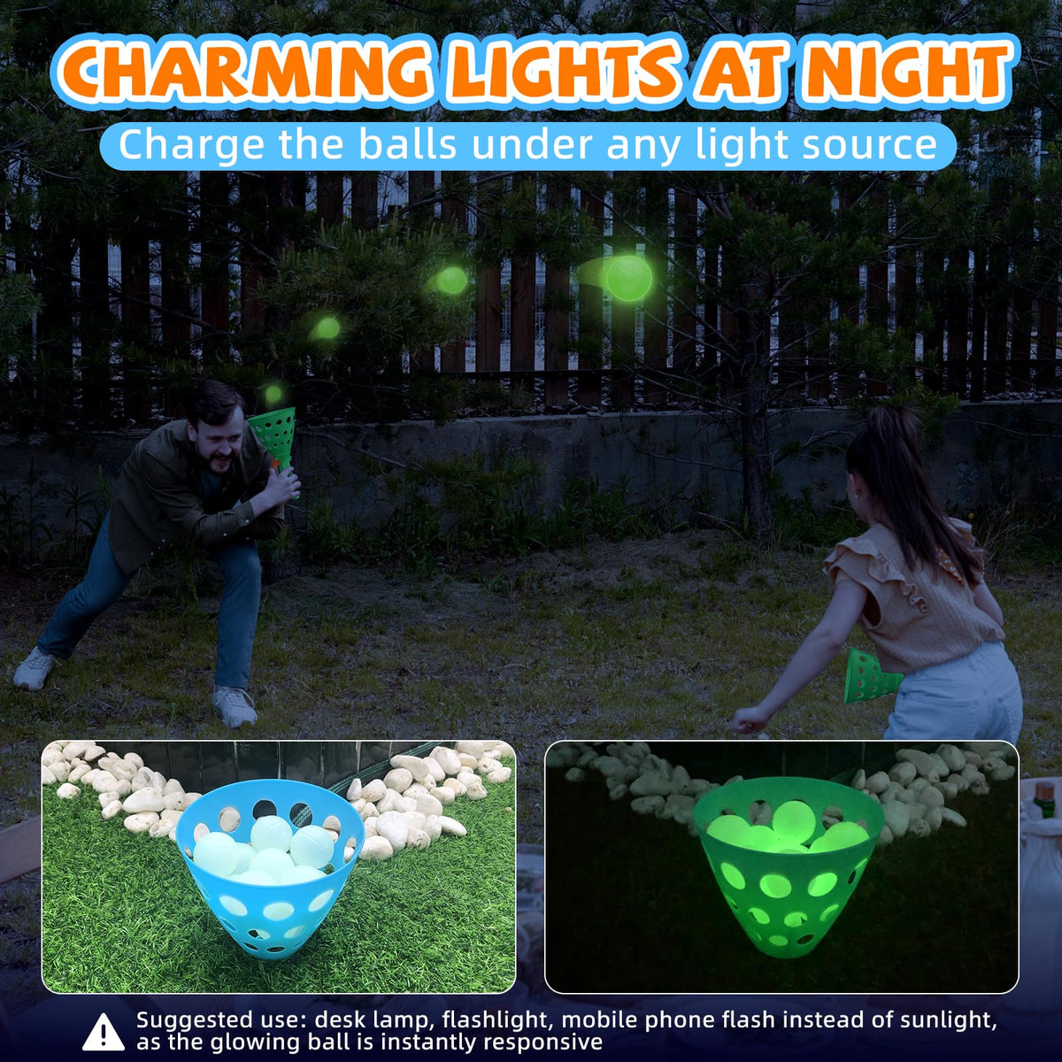 Punkdog glow balls illuminate after dark for exciting night play