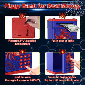 Pupidiu Spider Fingerprint Piggy Bank blue password change step, secure access