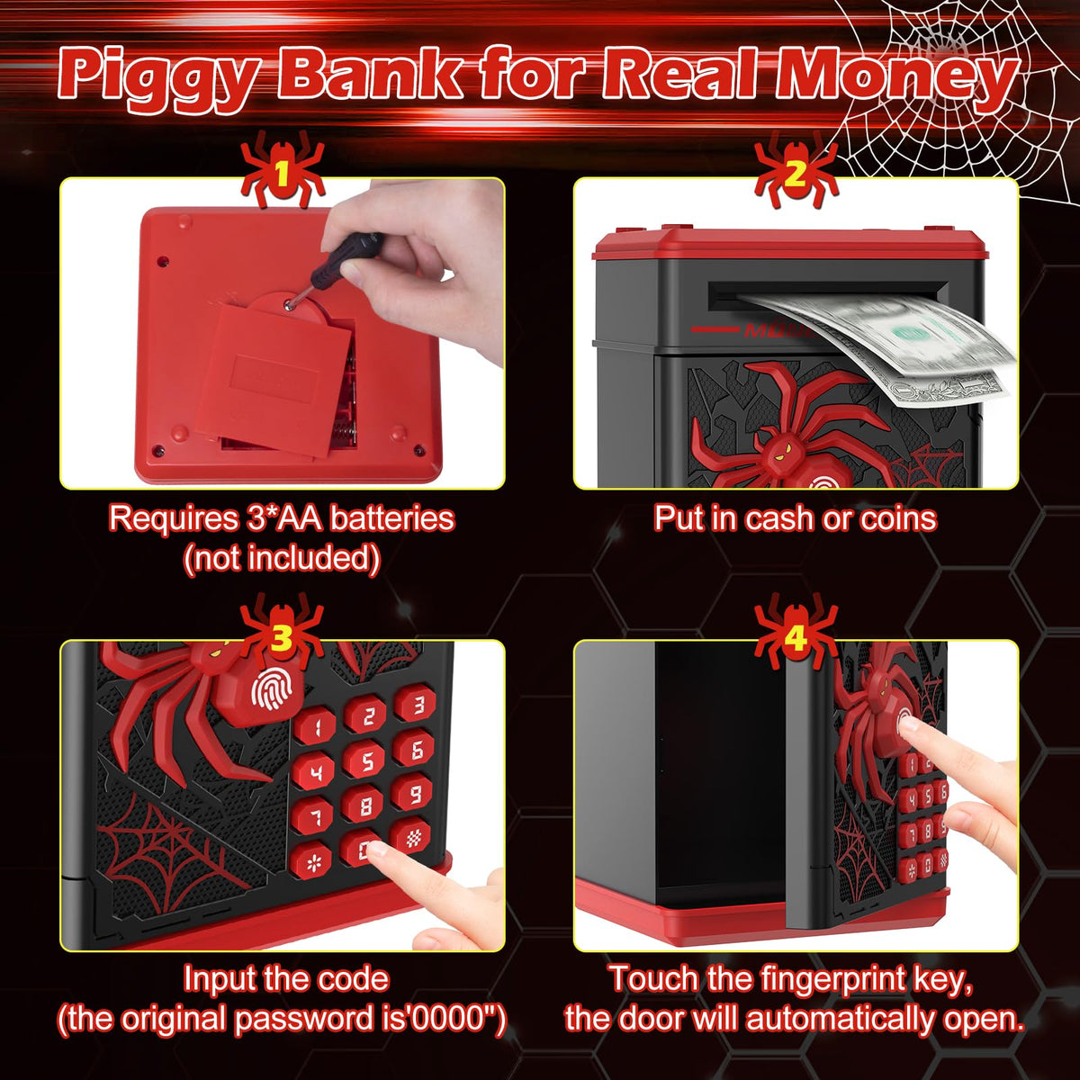 Pupidiu capacity holds about 600 coins or 100 notes for versatile saving.