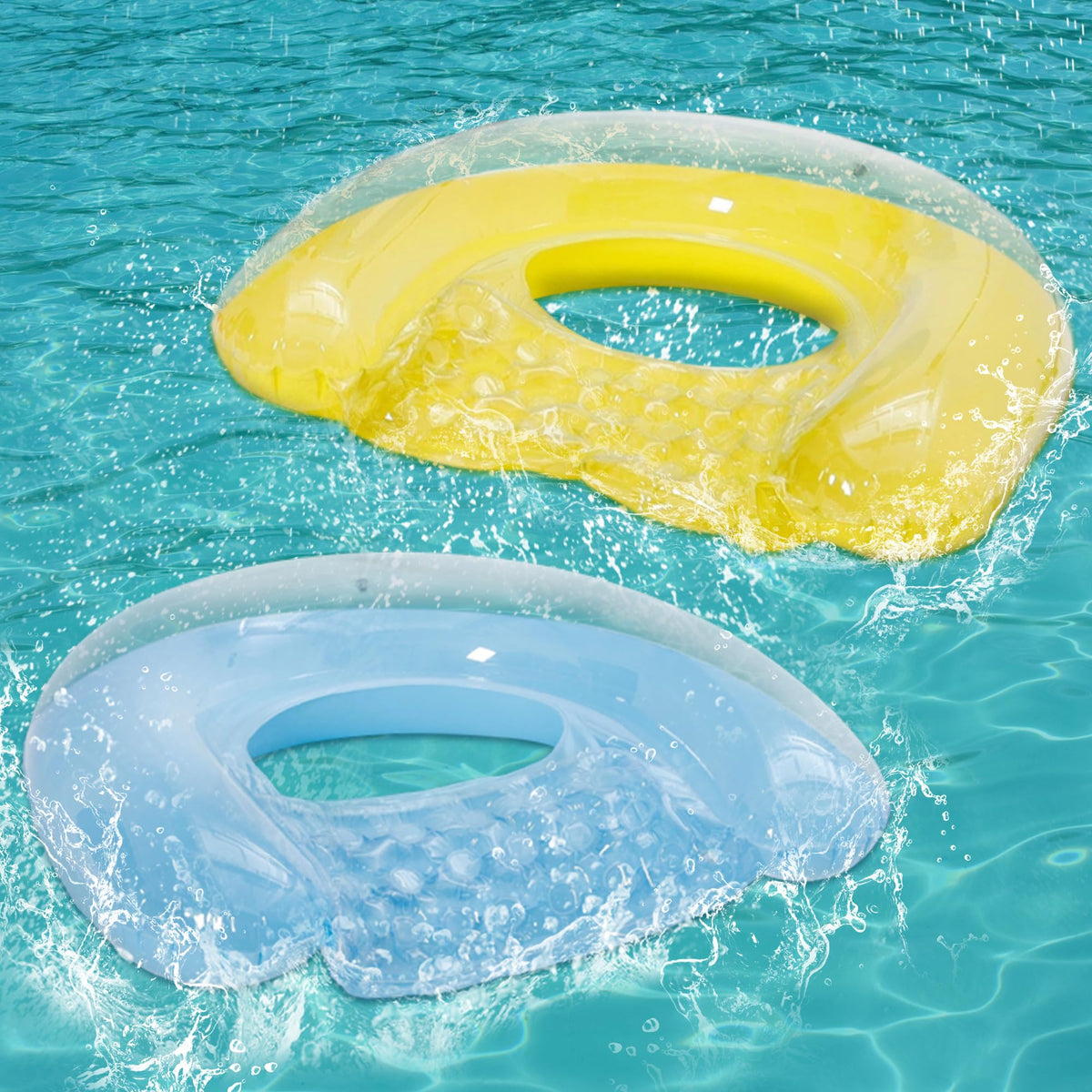 PuppyuWill 2-pack pool floats with a stable U-shaped design for relaxing lounging.