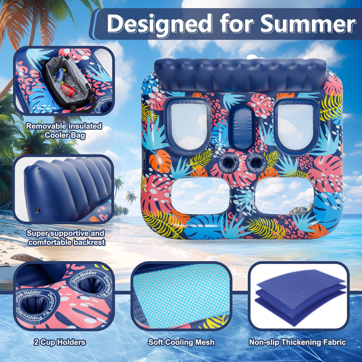 PuppyuWill giant 71-by-61-inch float with strong buoyancy.