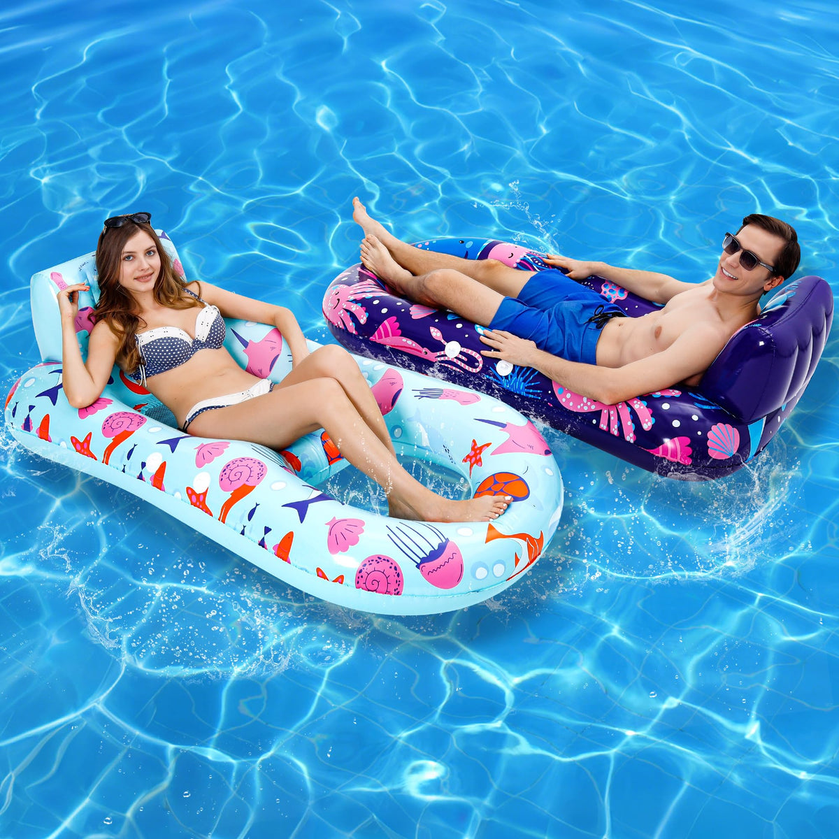 PuppyuWill pool float lounge backrest provides comfortable support for sunny relaxation.
