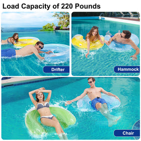 PuppyuWill U-shaped chair float enables comfortable upright lounging.