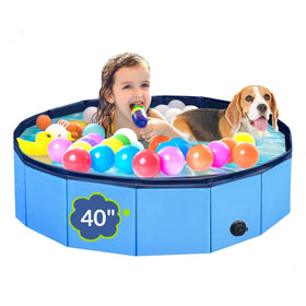 PUPTILY dog pool foldable with 6mm board for sturdy outdoor cooling.