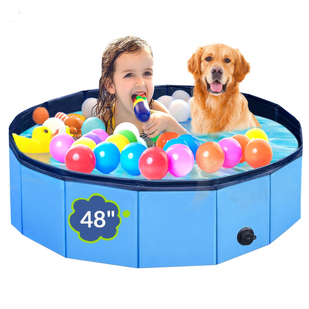 PUPTILY foldable dog pool with easy setup for cooling outdoors
