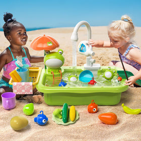 Pupu Pig battery-powered faucet brings realistic water flow to playtime.