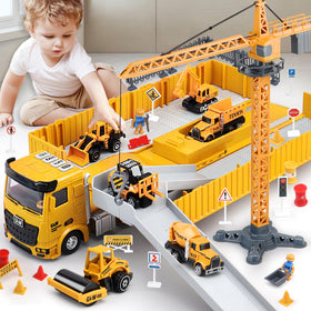 Pupu Pig carrier truck image features spacious carriage for toy cars and quick-access parking