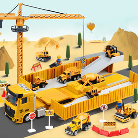 Pupu Pig construction crane image showing rotating tower and balanced lift for imaginative play