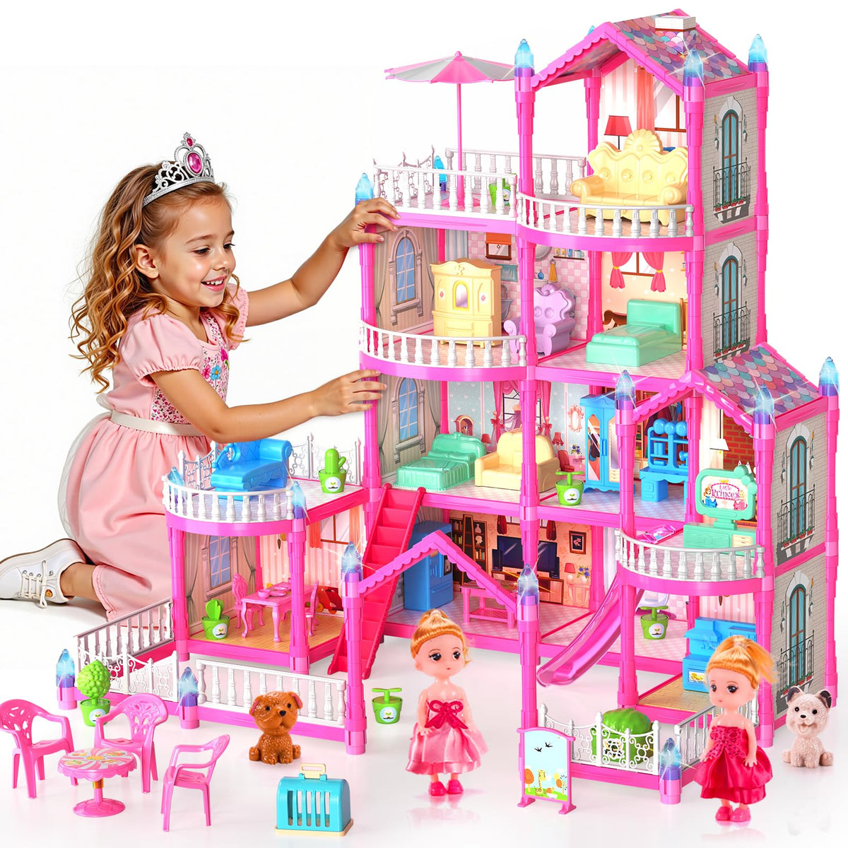 Pupu Pig doll house four-story structure fostering expansive storytelling play.
