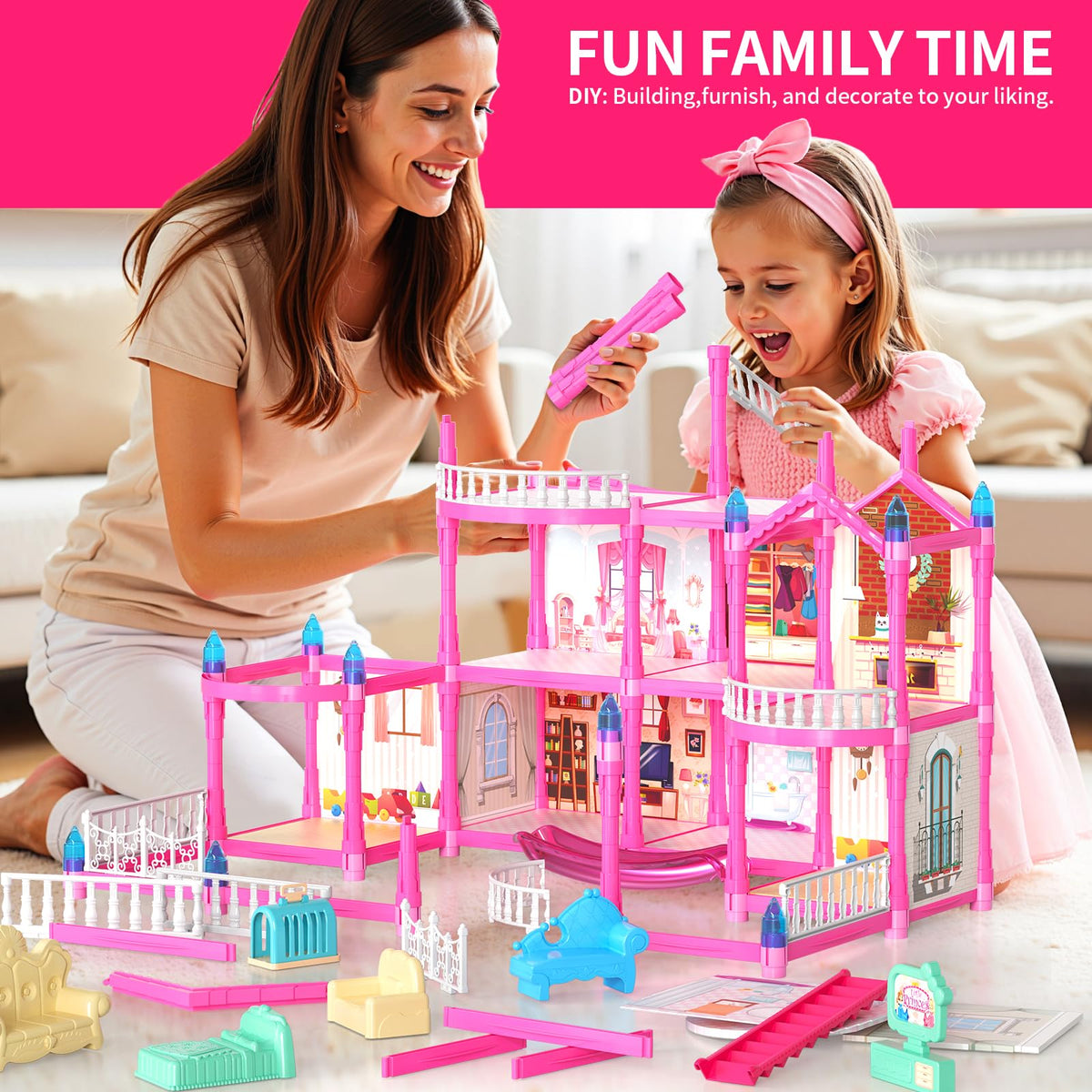 Pupu Pig doll house two dolls encourage cooperative storytelling and care.