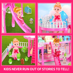 Pupu Pig doll house two pet dogs expand imaginative family adventures.