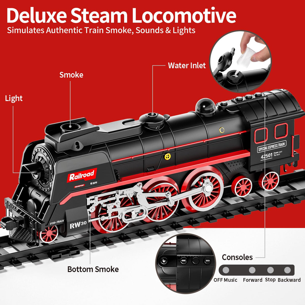 Pupu Pig five-carriage train ready for versatile layouts and stories.