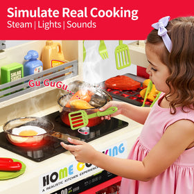 Pupu Pig kids kitchen grill with flickering lights and sizzling sounds