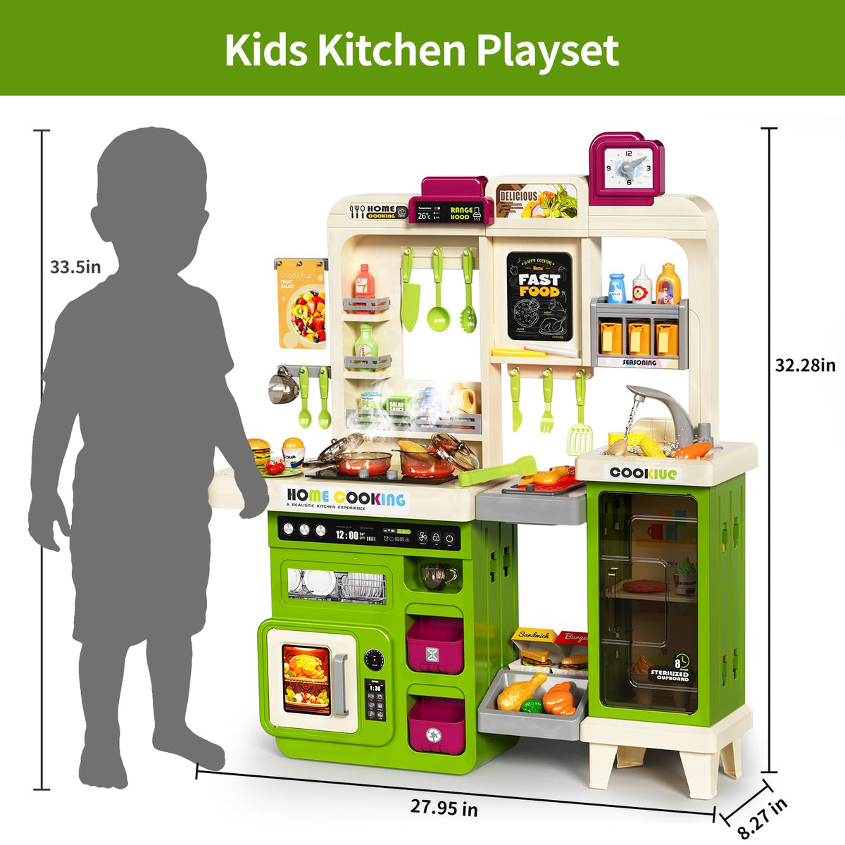 Pupu Pig kids kitchen playset food items to practice recipes and menu ideas