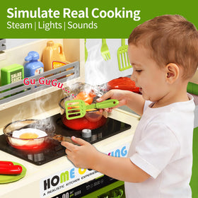 Pupu Pig kids kitchen playset grill with flickering lights and sizzling sounds for imaginative meals