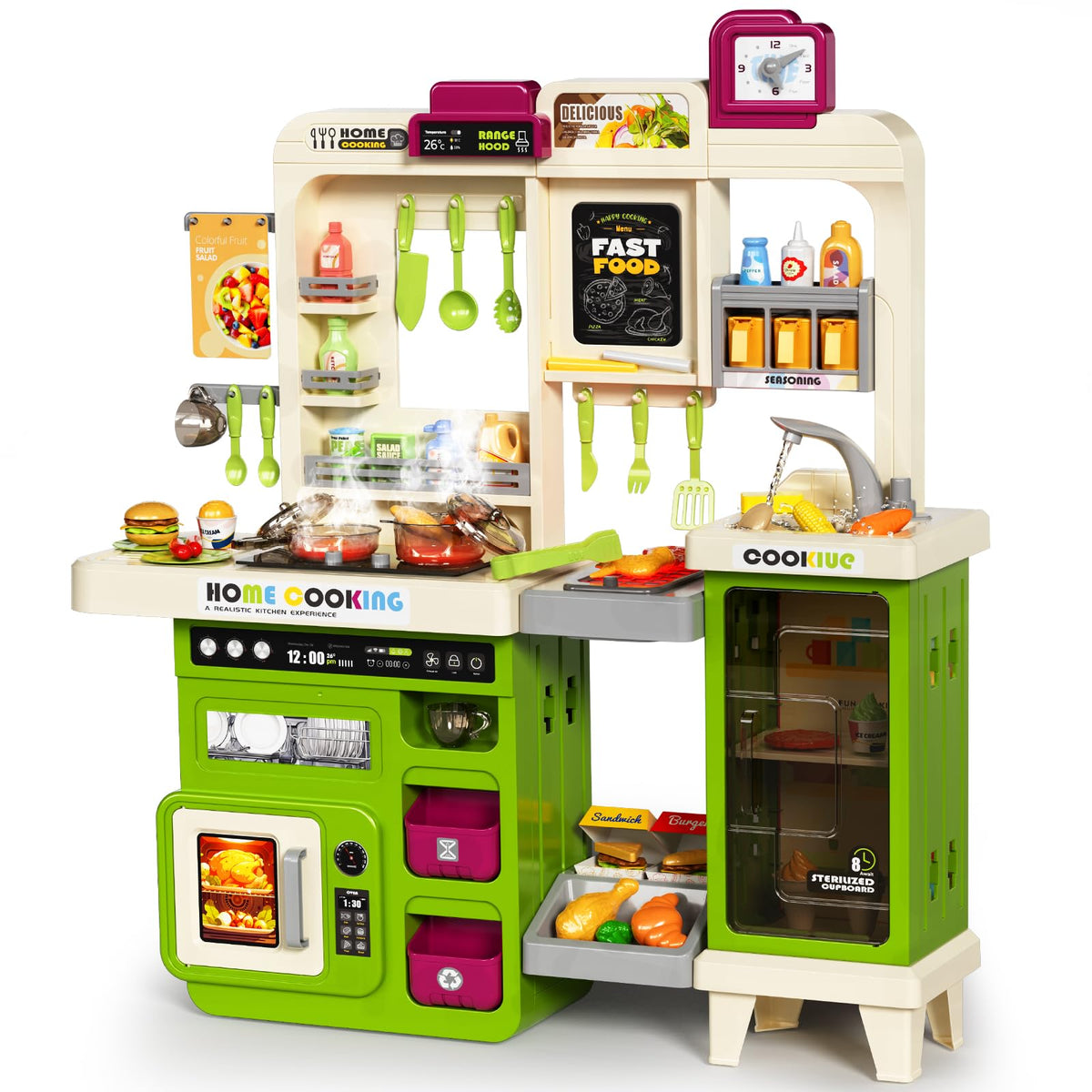 Pupu Pig kids kitchen playset stove with glowing flame and immersive pretend cooking for kids