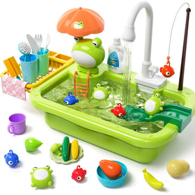 Pupu Pig play sink running water: engaging kitchen pretend play at home.