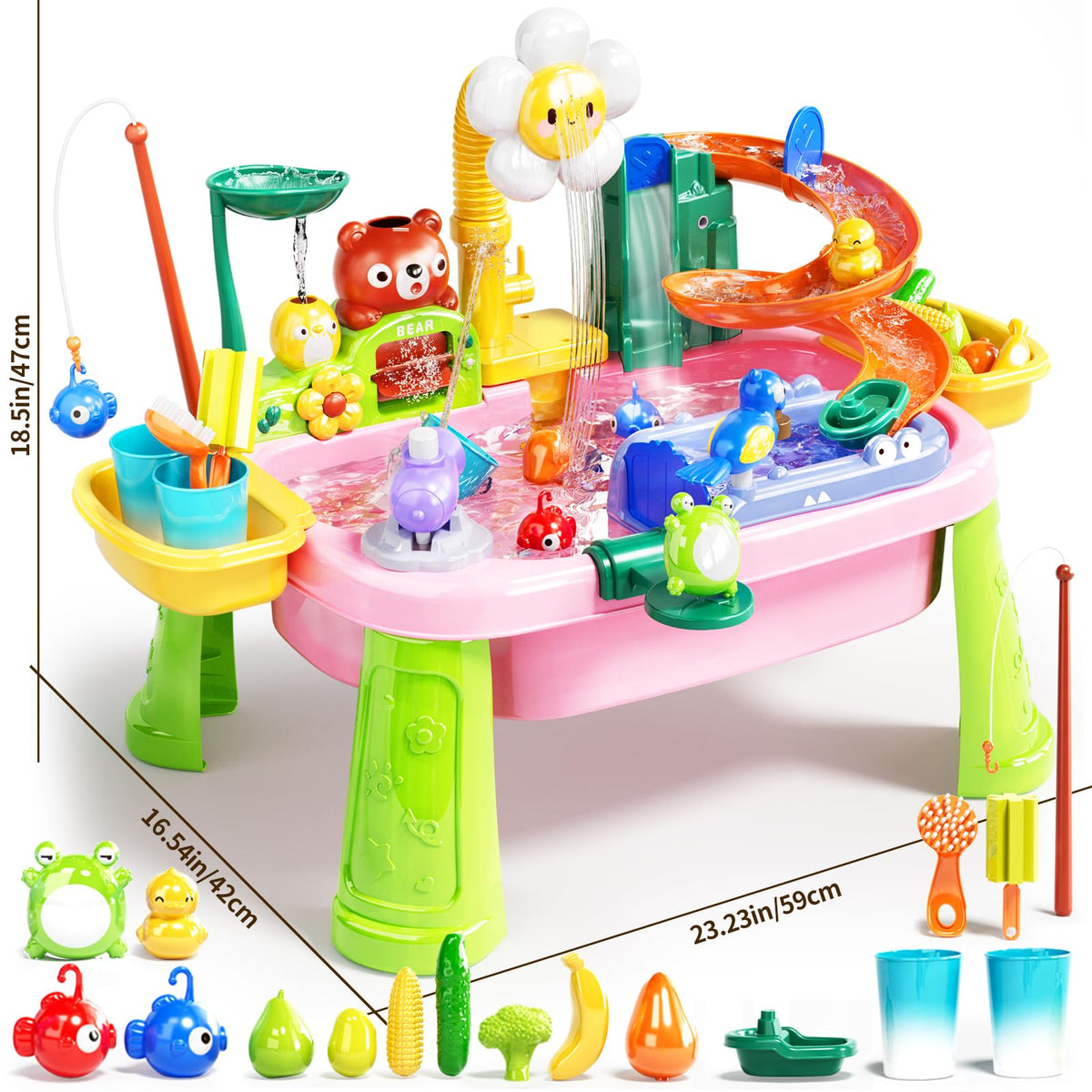 Pupu Pig table holds up to 4.9L for group play sessions.