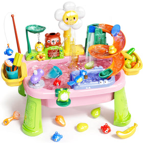 Pupu Pig water table playset with 360° faucet for immersive water play.