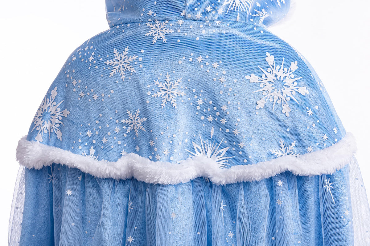 Purfeel snow-blue cape; for winter costumes and school events