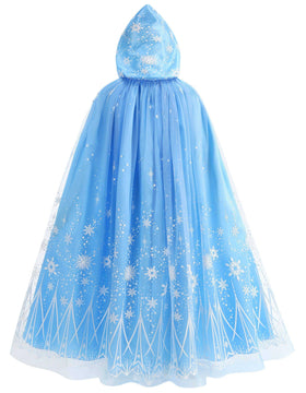 Purfeel Elsa dress-up cape in blue for kids, perfect for imaginative play.