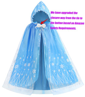 Purfeel hooded cape in blue for kids, cozy and easy to wear during pretend play.