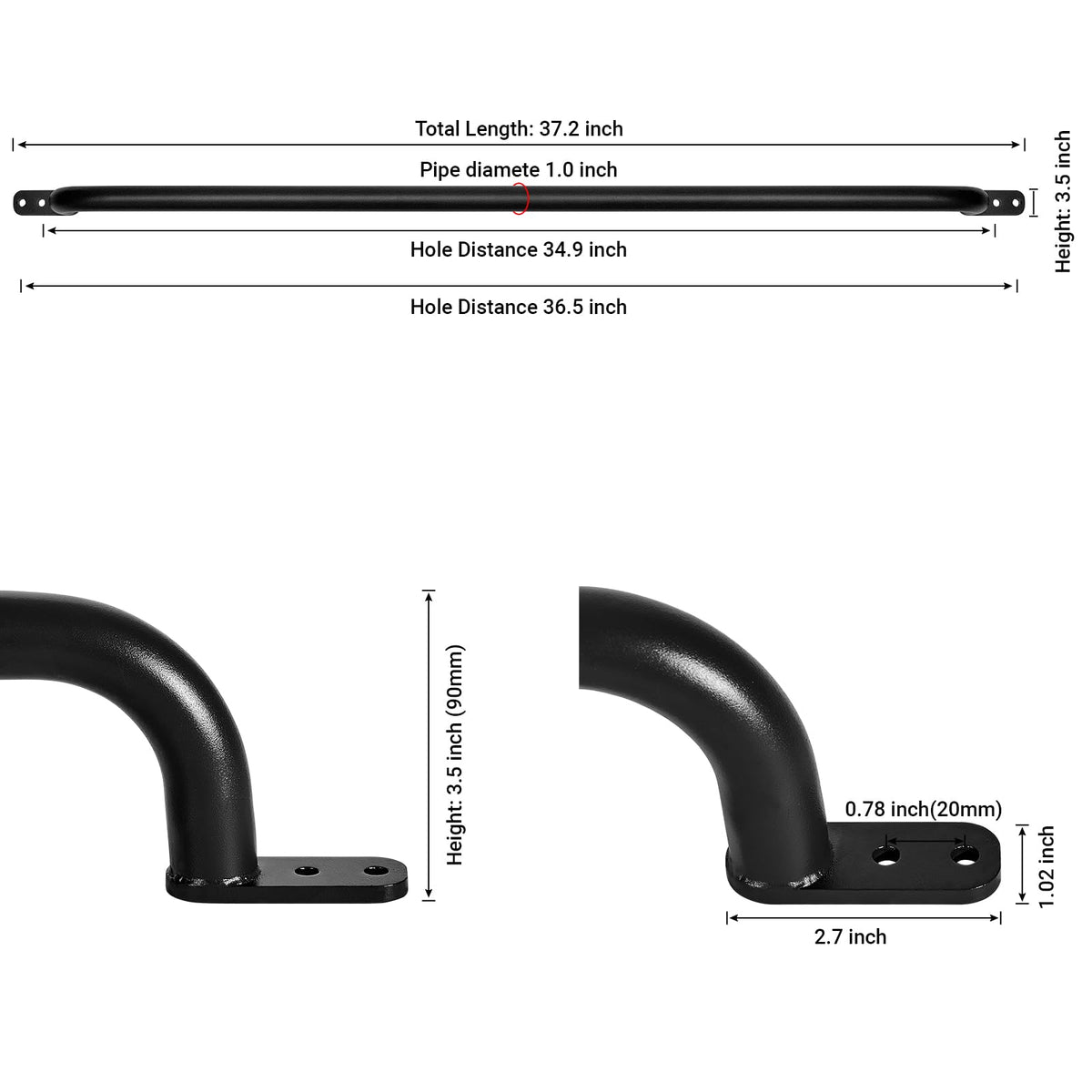 Purife ladder handle close-up texture with matte finish for non-slip grasp.