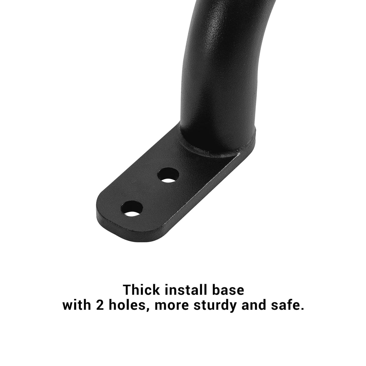 Purife ladder handle end welds and mounting plate for stronger support.