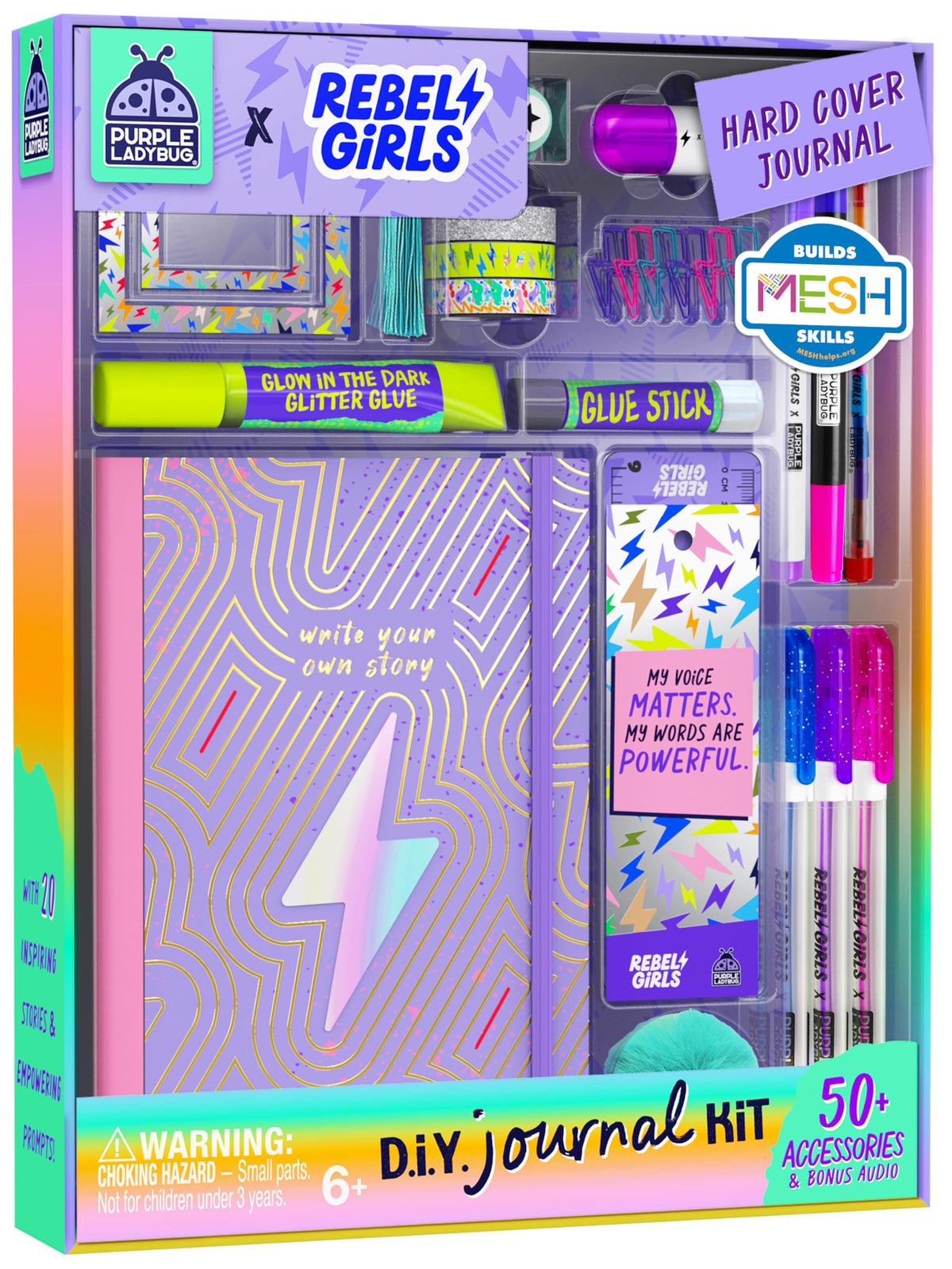 Purple Ladybug Girls Creative Gift Kit cover shows a durable hardcover for journaling.