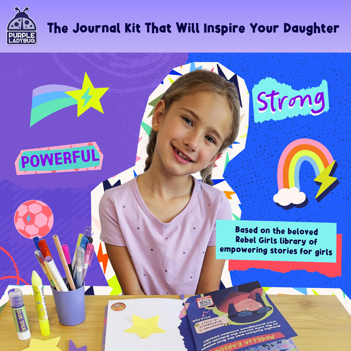 Purple Ladybug sticker pack adds colorful embellishments to pages.