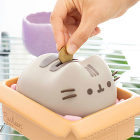 Compact Pusheen piggy bank on desk or shelf display