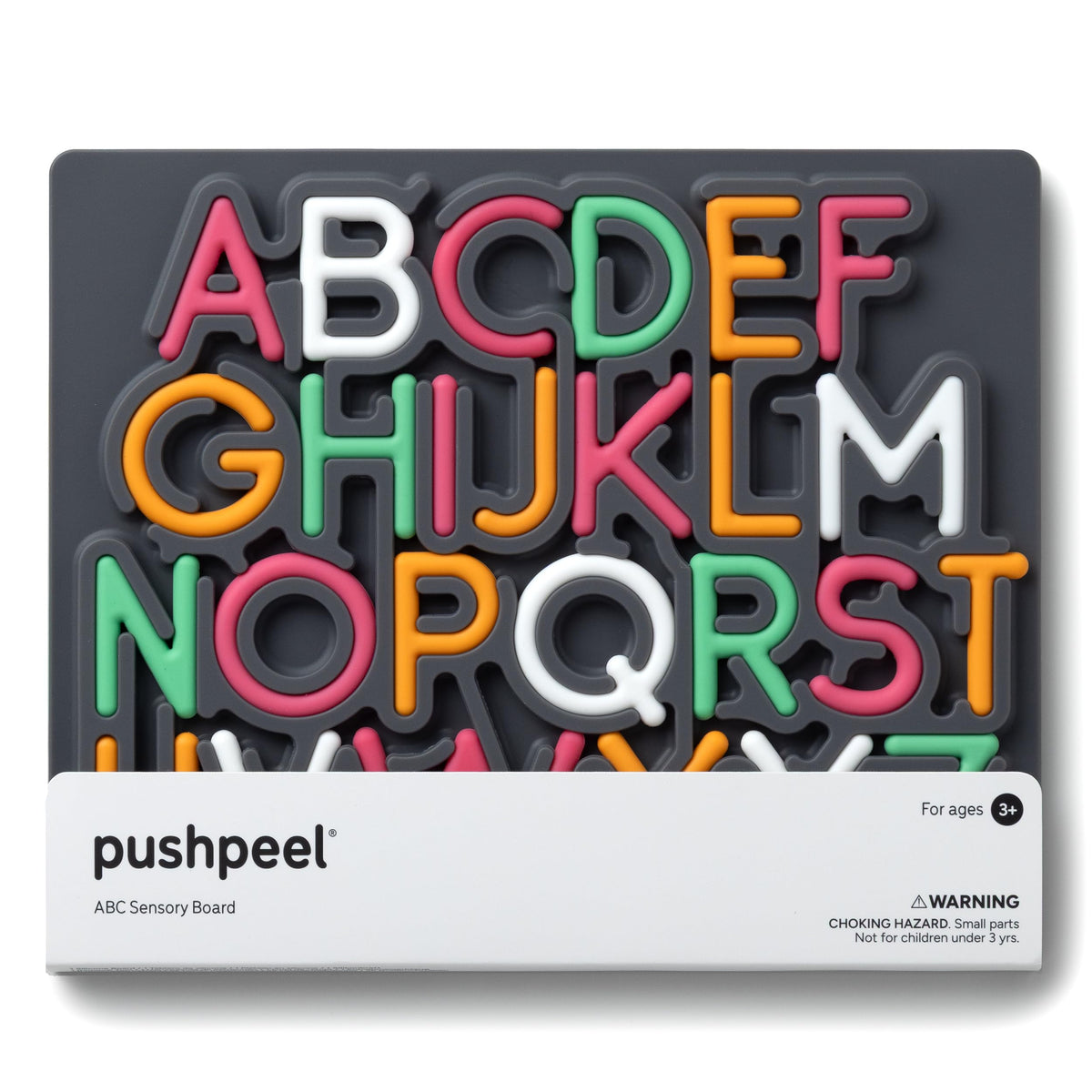Pushpeel Advanced ABC Tracing Board close-up showing letter traces for early handwriting practice.