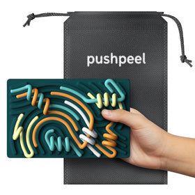 Pushpeel Sensory Board packaging emphasizes gifting and learning potential.