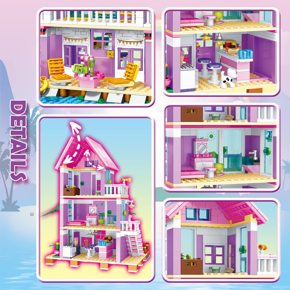 PUSITI Dining kitchen and bedroom area inviting pretend meals and bedtime routines.