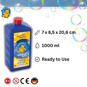 PUSTEFIX bubble liquid 1000 ml displayed for quick, mess-free refilling