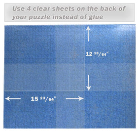 PUZZLE EZ Extra-large thick glue sheets provide sturdy support for complete puzzles