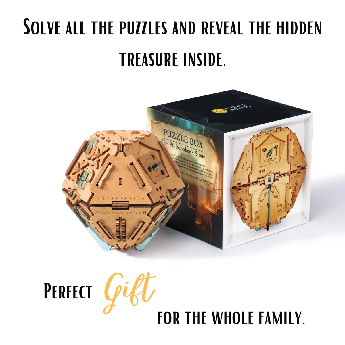 Puzzle Potato gift-ready box with hidden compartments ideal for jewelry or small treasures