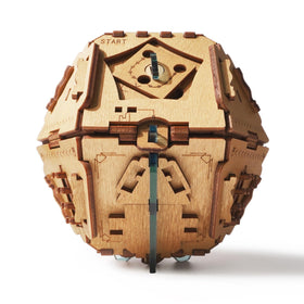 Puzzle Potato Philosopher's Stone puzzle box with crystal blue design for an engaging escape room challenge