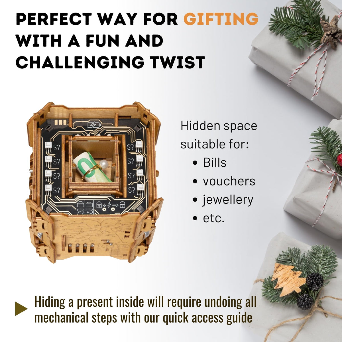 PUZZLE POTATO Tesla Box resettable design keeps the challenge fresh via QR reset.