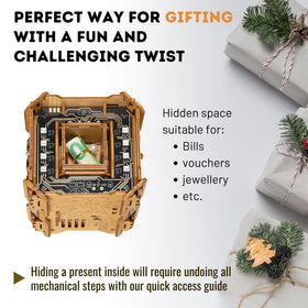 PUZZLE POTATO Tesla Box resettable design keeps the challenge fresh via QR reset.